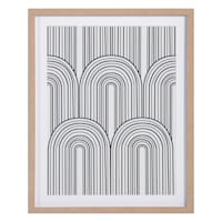 Tracey Boyd Framed Black & White Geometric Lines Canvas Wall Art, 16x20