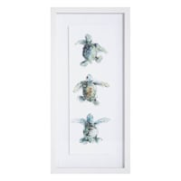 Ty Pennington Glass Framed Turtle Print Wall Art, 11x23