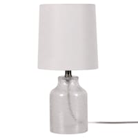 Honeybloom Clear Dimpled Glass Mini Table Lamp with Shade, 13"