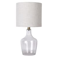 Honeybloom Clear Dimpled Glass Table Lamp with Shade, 18"