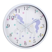 Tiny Dreamers Unicorn Round Wall Clock, 12"