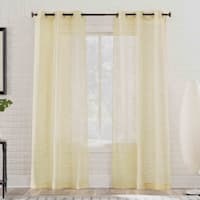 Honeybloom Anja Yellow Grommet Sheer Curtain Panel, 84"