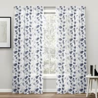 Providence Carmen Blue Floral Sheer Curtain Panel, 84"