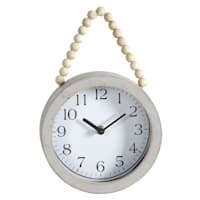 Honeybloom Grey Beaded Round Wall Clock, 7x11