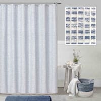 Honeybloom Blue & White Taryn Woven Shower Curtain, 72"