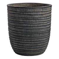 Ancient Black Round Outdoor Planter, Large