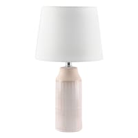 Honeybloom Natural Textured Ceramic Table Lamp with Shade, 20"