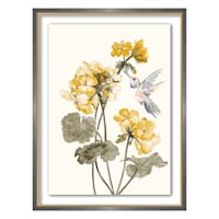 Honeybloom Glass Framed Floral Print Wall Art, 19x25
