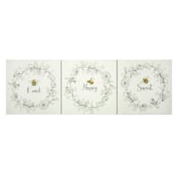Honeybloom 3-Piece Bee Canvas Wall Signs, 6"
