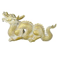 Found & Fable Golden Dragon Outdoor Garden Statue, 30"
