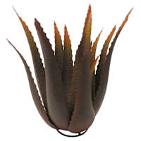 Copper Metal Aloe Plant Outdoor Garden Statue, 19"