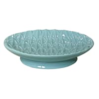 Found & Fable Blue Fan Ceramic Soap Dish, 5"