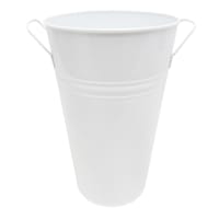 Willow Crossley Tall White Metal Outdoor Planter, Medium