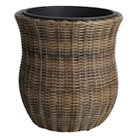 Providence Tulip Shaped Woven Plicker Outdoor Planter, Large