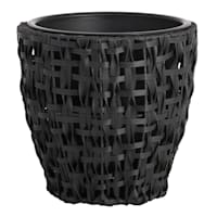 Found & Fable Black Woven Plicker Outdoor Planter, Medium