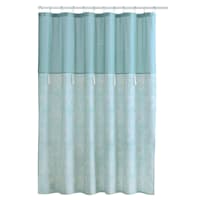 Found & Fable Blue Leaf Geo Print Shower Curtain, 72"
