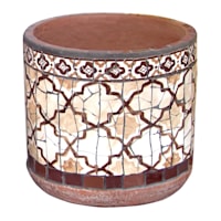 Tracey Boyd Brown Mosaic Ceramic Outdoor Planter, Medium