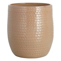 Honeybloom Honeycomb Tall Caramel Outdoor Planter, Large