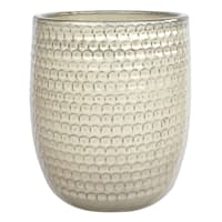 Honeybloom Honeycomb Tall White Outdoor Planter, Medium