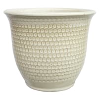 Providence White Honeycomb Outdoor Planter, Large