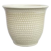 Providence White Honeycomb Outdoor Planter, Medium