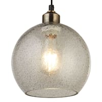 Smoke Seeded Gold Pendant Light, 7"