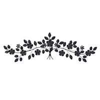 Providence Black Metal Floral Wall Decor, 15x45