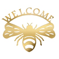 Honeybloom Welcome Bee Metal Wall Sign, 10x12