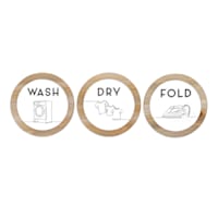 3-Piece Wash, Dry, Fold Wall Art, 8"