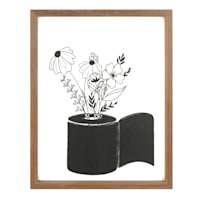 Floral Toilet Paper Wall Art, 11x14