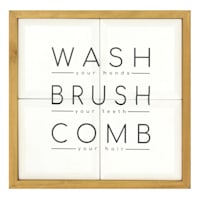 Wash, Brush & Comb Wall Decor, 10"