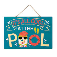 Sunny Club Wooden It's All Cool at The Pool Outdoor Wall Decor, 20"