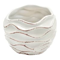 Found & Fable Indoor Ivory Wavy Ceramic Pot, Medium