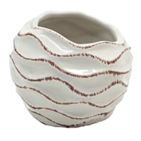 Found & Fable Indoor Ivory Wavy Ceramic Pot, Small