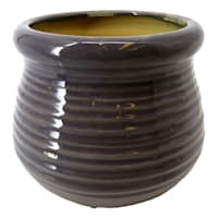 Found & Fable Grey Round Rim Ceramic Planter, Medium