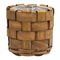 Honeybloom Thick Plank Lined Wicker Outdoor Planter, Small