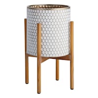 Honeybloom Textured Metal Planter Stand, Large