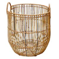Found & Fable Round Rattan Storage Basket, Large