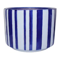 Providence Indoor Blue & White Striped Ceramic Planter, Medium