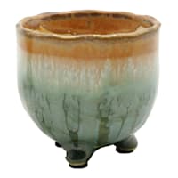 Honeybloom Indoor Green Ombre Footed Ceramic Pot, Extra Small