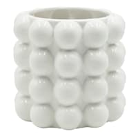 Crosby St. Indoor White Bubble Ceramic Pot, Medium