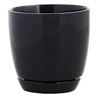 Indoor Elsie Black Stoneware Ceramic Pot, Small
