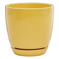 Indoor Elsie Yellow Stoneware Ceramic Pot, Small