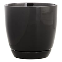 Indoor Elsie Black Stoneware Ceramic Pot, Medium