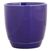 Indoor Elsie Blue Stoneware Ceramic Pot, Medium