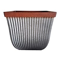 Southlake Galvanized Square Outdoor Planter, Large