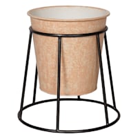 Honeybloom Peach Metal Planter Stand, Small