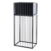 Black Metal Rectangle Planter Stand, Medium