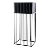 Black Metal Rectangle Planter Stand, Large
