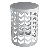 Grey Metal Chevron Plant Stand, Medium